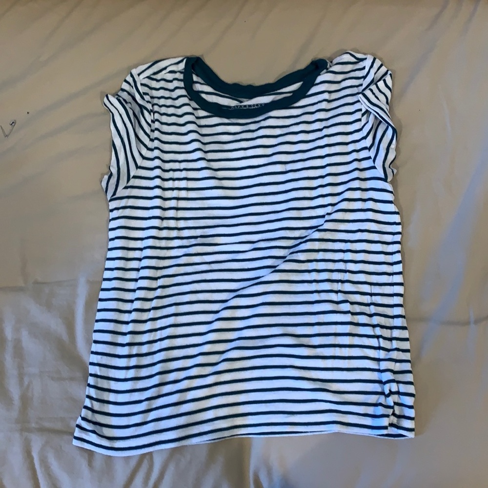 Aeo super soft green striped tshirt